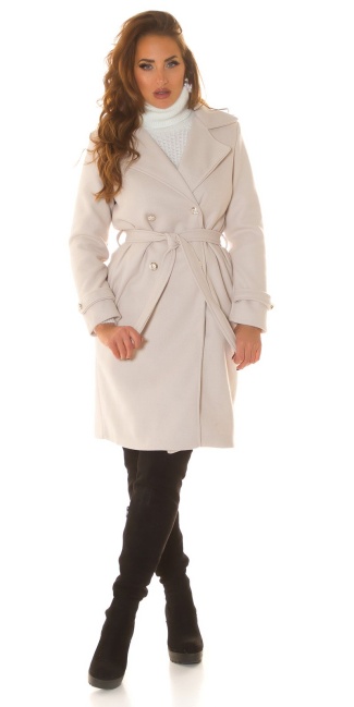 Musthave Coat with golden details Beige